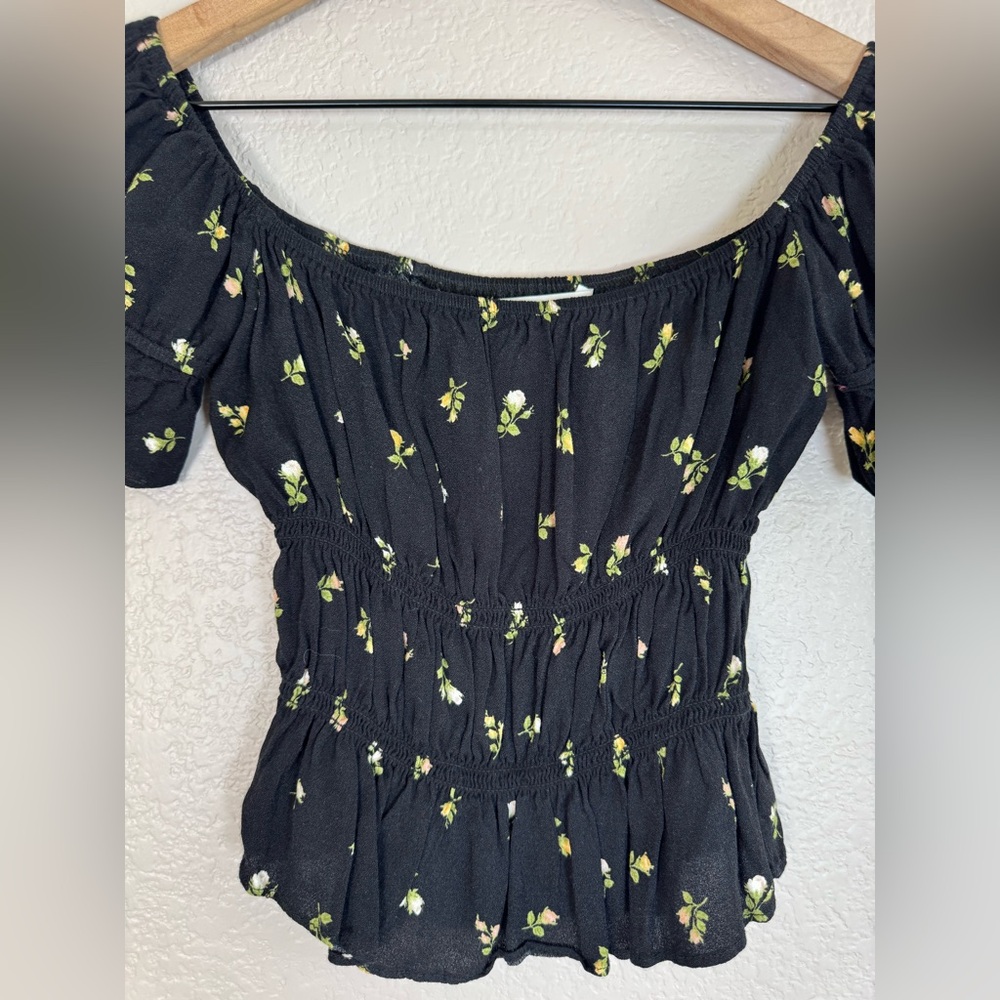 Reformation Solis Top in Briar Floral Black Medium Off The Shoulder $128 - Picture 11 of 16
